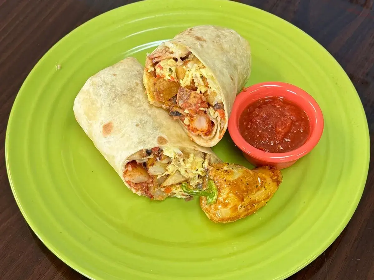 Veggie Breakfast Burrito at Palomar Fish Tacos