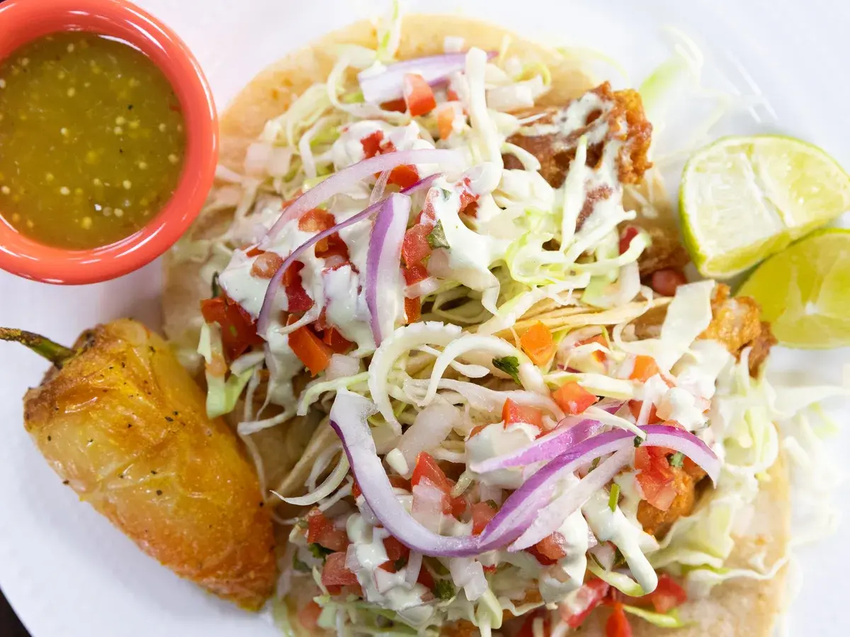 World Famous Fish Taco at Palomar Fish Tacos