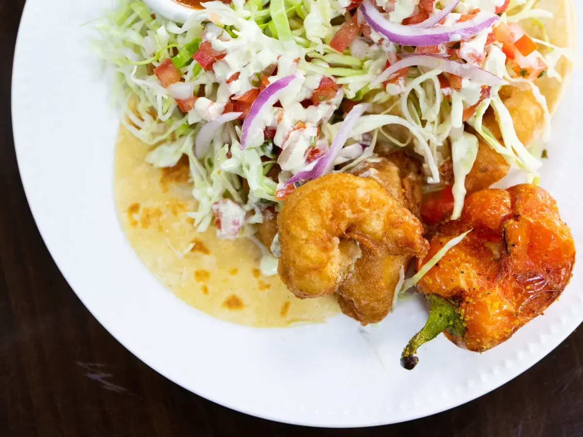 World Famous Shrimp Taco at Palomar Fish Tacos