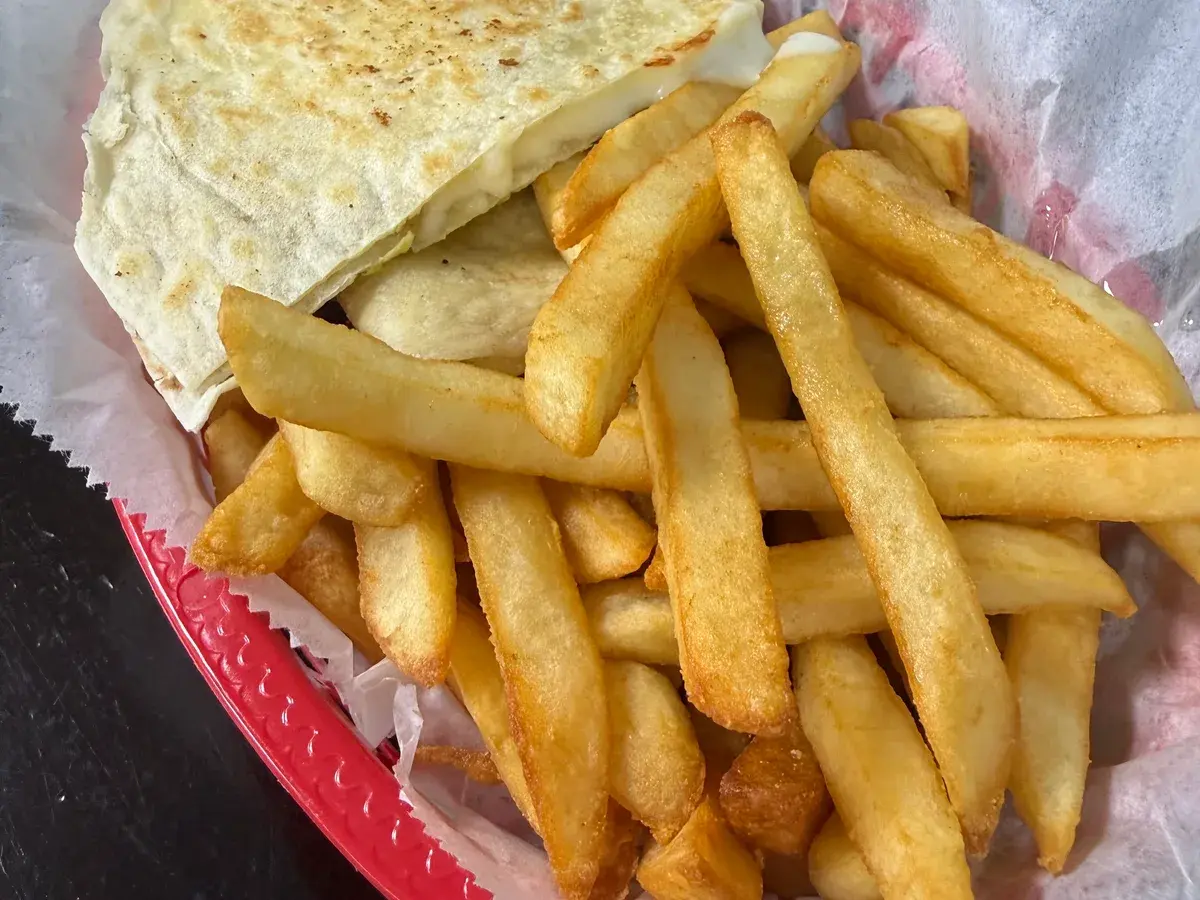 Kids Cheese Quesadilla & French Fries at Palomar Fish Tacos