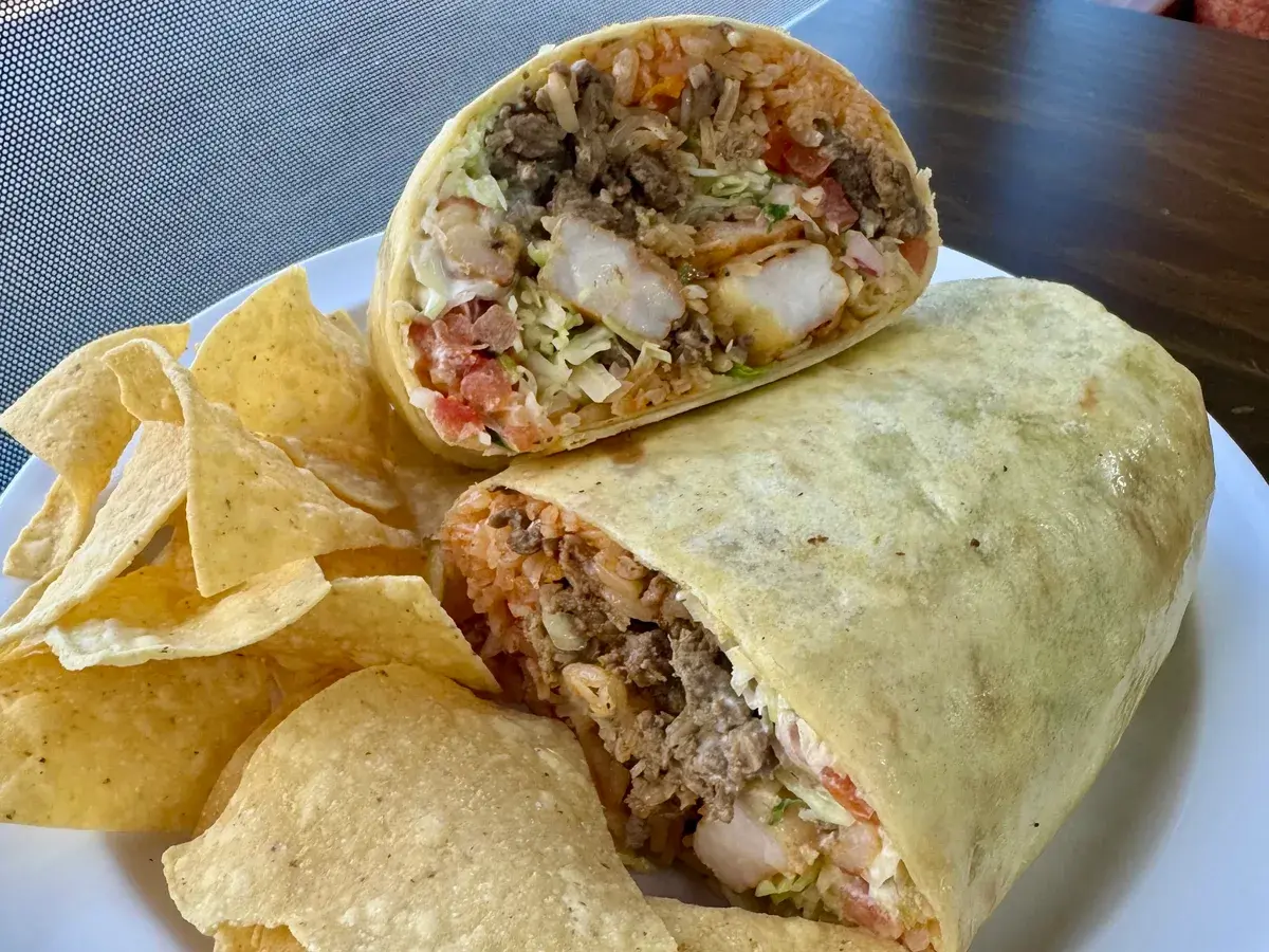 San Diego Burrito (Surf & Turf) at Palomar Fish Tacos